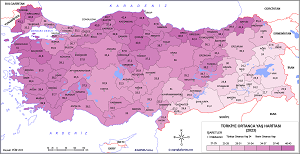 Türkiye 2023 Ortanca Yaş Haritası