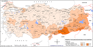 Türkiye Toplam Doğurganlık Hızı Haritası 2023