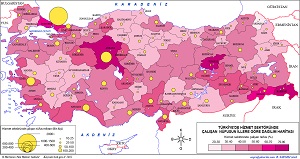 Türkiye'de Hizmet Sektöründe Çalışan Nüfus Haritası