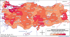 Türkiye'de Sanayi Sektöründe Çalışan Nüfus Haritası 2 