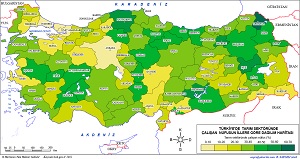 Türkiye'de Tarım Sektöründe Çalışan Nüfus Haritası 2
