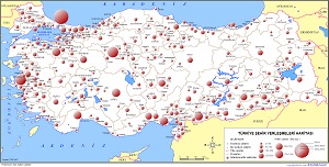 Türkiye Şehir Yerleşmeleri Haritası 2007