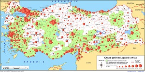 Türkiye Şehir Yerleşmeleri Haritası 2015
