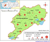 Afyonkarahisar Vişne Üretim Haritası (2015)