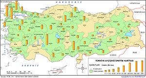 Türkiye Ayçiçeği Üretim Haritası (2017)