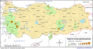 Türkiye Tütün Üretim Haritası (2017)