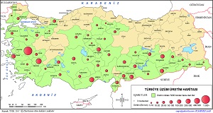 Türkiye Üzüm Üretim Haritası(2017)
