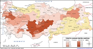 Türkiye Çavdar Üretim Haritası 2019