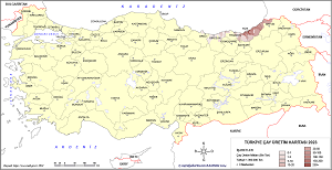 Türkiye Çay Üretim Haritası 2023