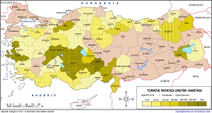 Türkiye Patates Üretim Haritası (2015)