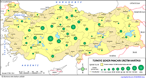 Türkiye Şeker Pancarı Üretim Haritası (2014)
