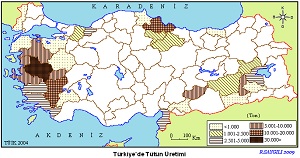 Türkiye Tütün Üretim Haritası