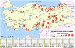 Türkiye Hidroelektrik Santralleri Haritası 2016