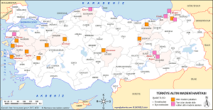 Türkiye Altın Madeni Haritası
