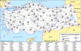 Türkiye İl Plaka Kodları ve Haritası