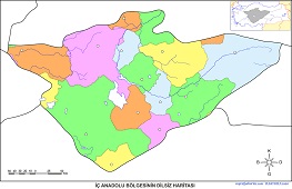 İç Anadolu Bölgesinin Renkli Dilsiz Haritası