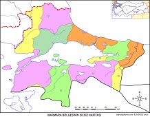 Marmara Bölgesinin Renkli Dilsiz Haritası