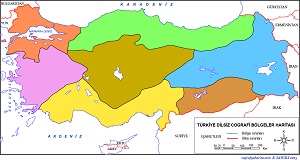 Türkiye Dilsiz Coğrafi Bölgeler Haritası 2