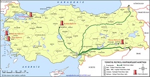 Türkiye Petrol Rafinerileri Haritası