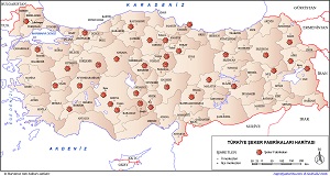 Türkiye Şeker Fabrikaları Haritası