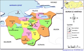 Bursa İli Haritası