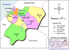 Artvin İli Haritası