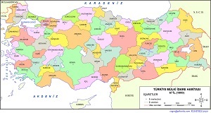 Türkiye Siyasi Haritası 67 İl