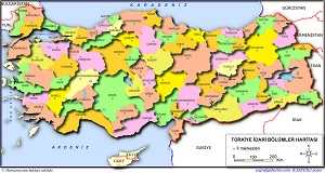 Türkiye Mülki İdare Bölümlleri Haritası