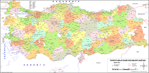 Türkiye Mülki İdare Haritası 2 (İl İlçe)
