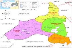 Doğu Anadolu Bölgesinin Bölümleri Haritası