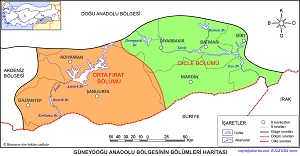 Güneydoğu Anadolu Bölgesinin Bölümleri Haritası