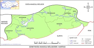 Güneydoğu Anadolu Bölgesi Haritası