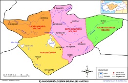 İç Anadolu Bölgesinin Bölümleri Haritası