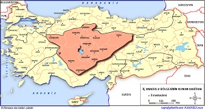 İç Anadolu Bölgesinin Konum Haritası