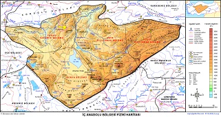 İç Anadolu Bölgesinin Fiziki Haritası (Üç Boyutlu)