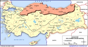 Karadeniz Bölgesinin Konum Haritası