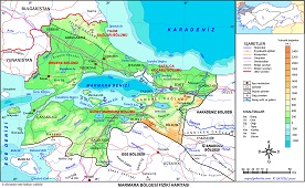 Marmara Bölgesi Fiziki Haritası