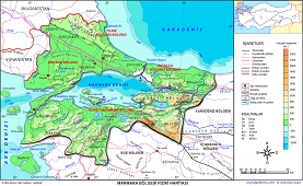 Marmara Bölgesi Fiziki Haritası