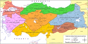 Türkiye'nin Coğrafi Bölgeler Haritası