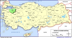 Bursa İli Lokasyon Haritası