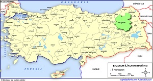 Erzurum İli Lokasyon Haritası