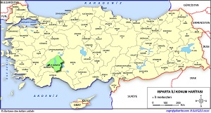 Isparta İli Lokasyon Haritası