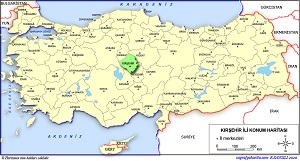 Kırşehir İli Lokasyon Haritası