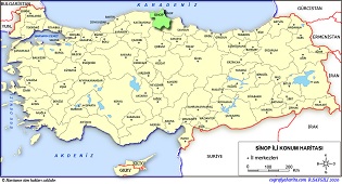 Sinop İli Lokasyon Haritası