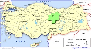 Sivas İli Lokasyon Haritası